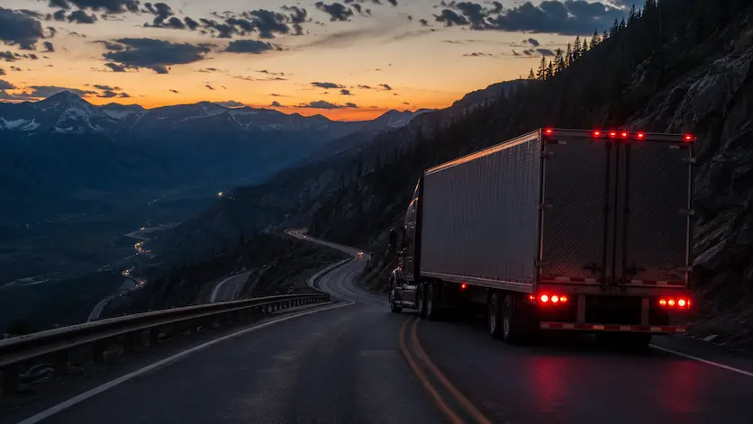 Semi truck on I-70 in the Colorado mountains | Colorado truck accident attorney | Lionheart Injury Law