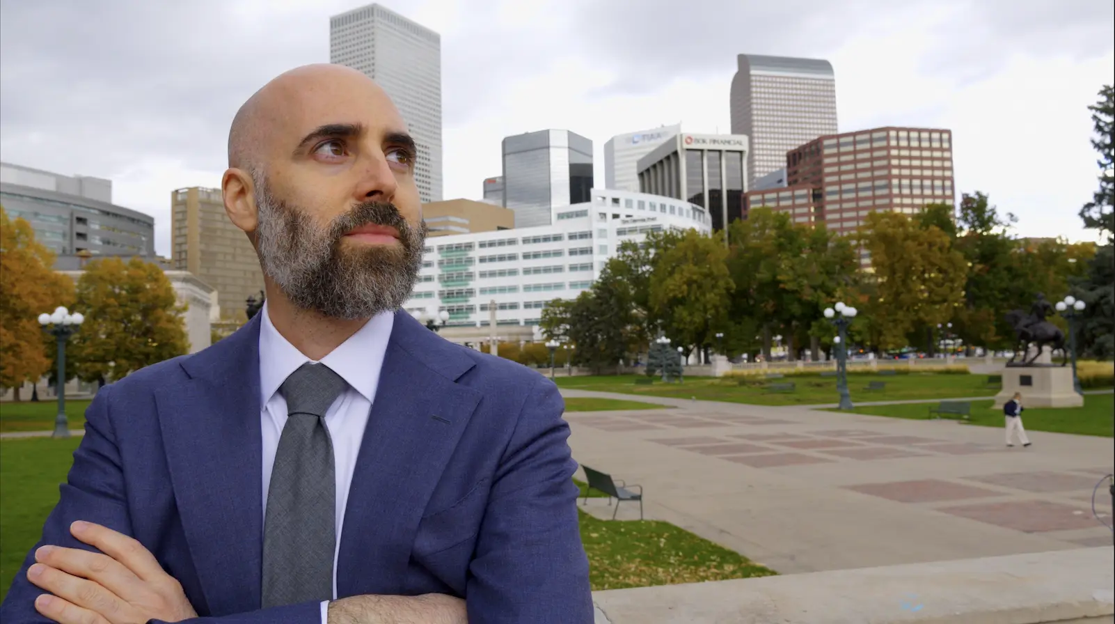 Adam Fonta, Denver Greyhound bus accident lawyer, in downtown Denver | Lionheart Injury Law
